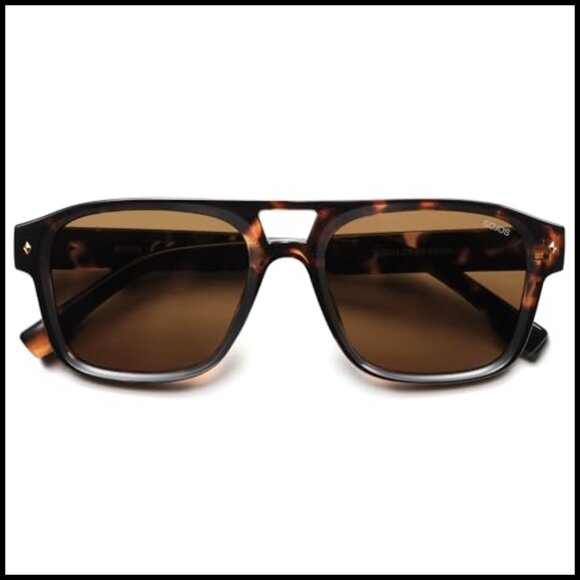 Retro Square Polarized Aviator Sunglasses with UV400 Protection main image 7